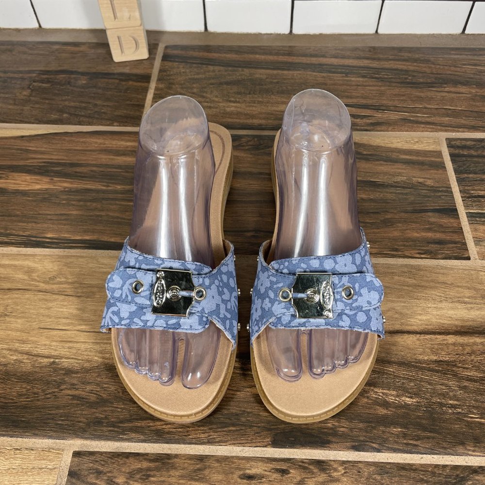 Dr. Scholl's Originalist Women's Size 9.5 Shoes Chambray Blue Slide Sandals - Picture 10 of 11